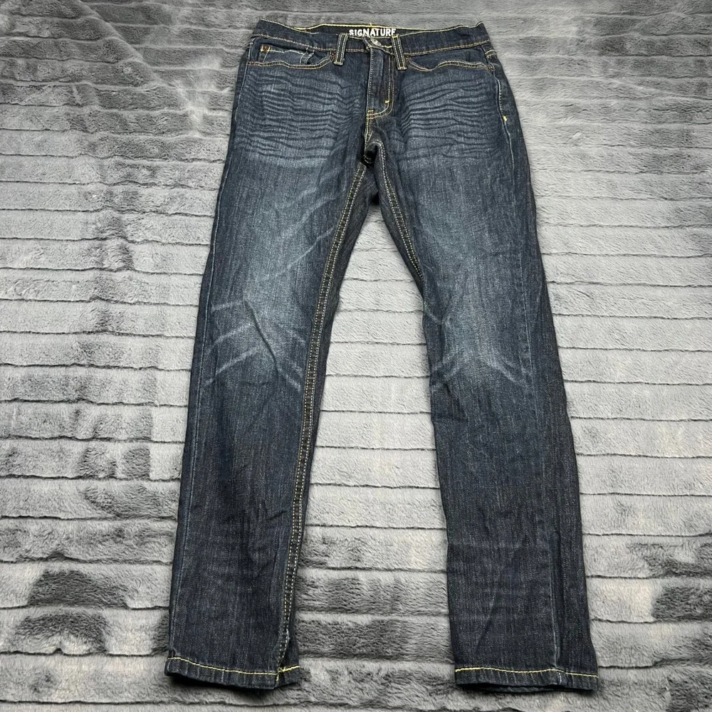 Signature by Levi Strauss Co S47 Regular Taper Dark Wash Jeans Mens 28x30